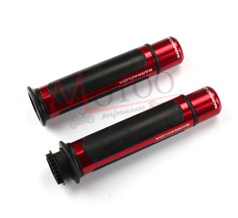 Motorcycle Handle bar CNC Grips w Bar Ends Red